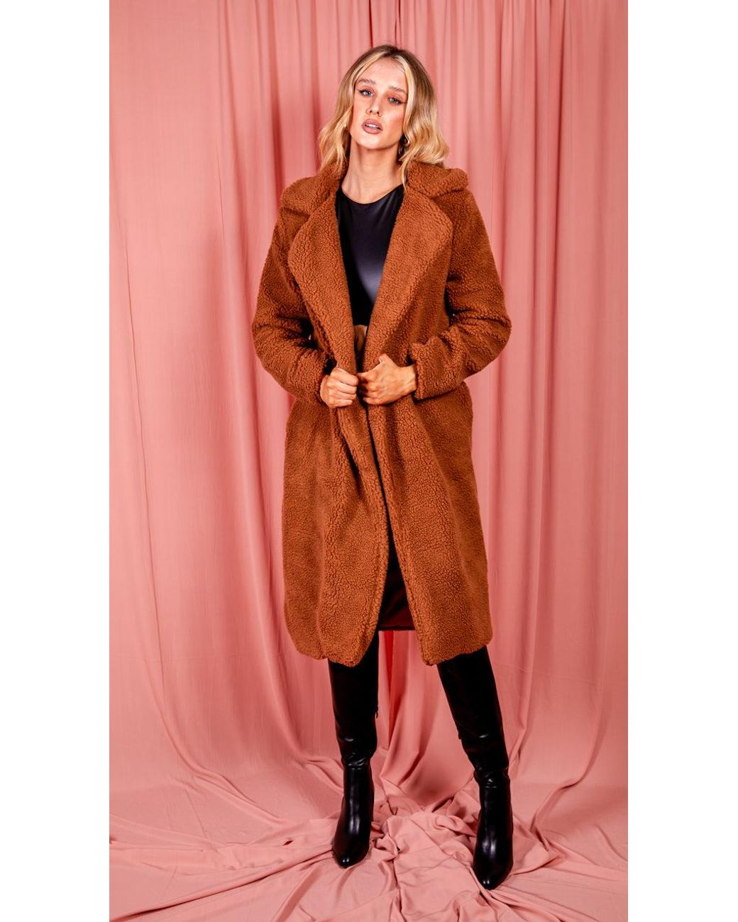 rust colour teddy coat