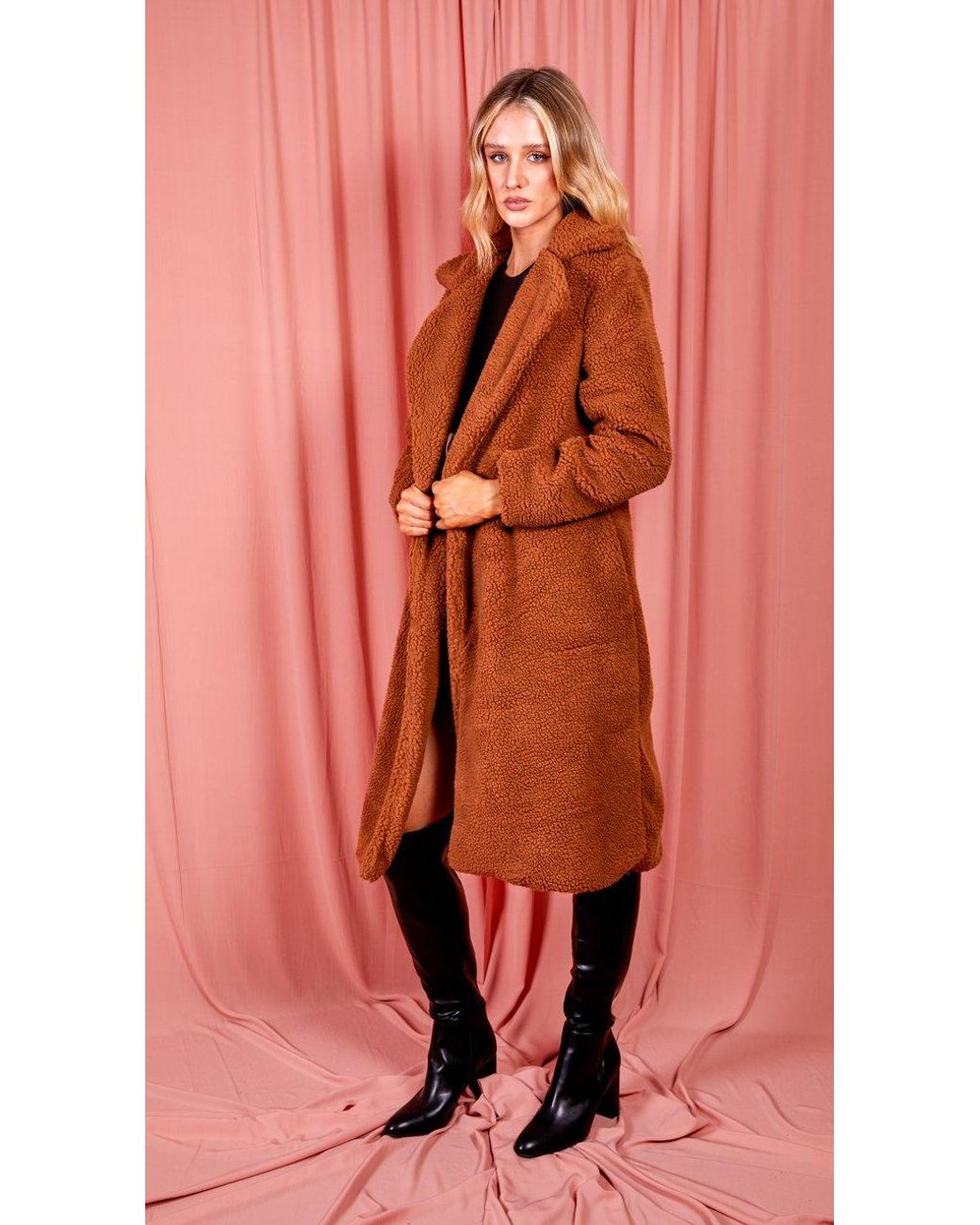 rust teddy coat
