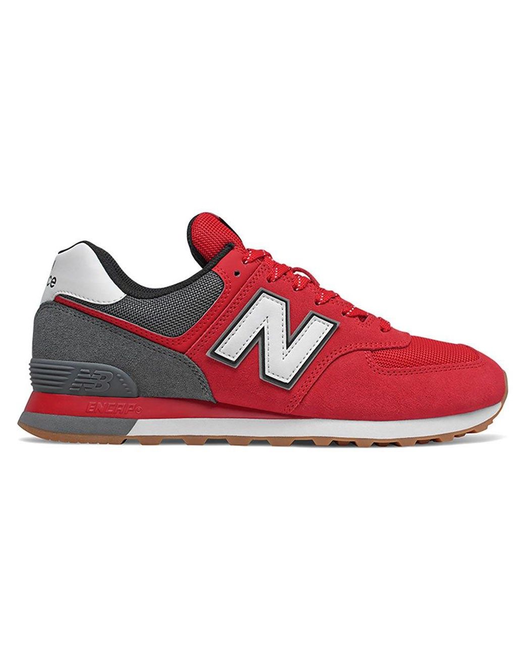 New Balance Suede 574 V2 in Red|Grey (Red) for Men - Lyst