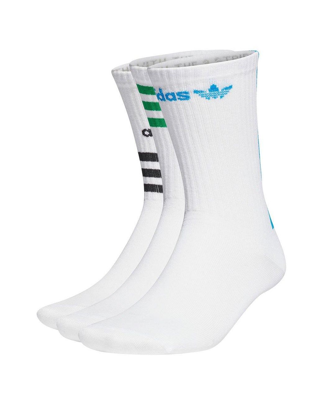 adidas Originals Graphic Crew Socks 3 Pairs in White for Men | Lyst