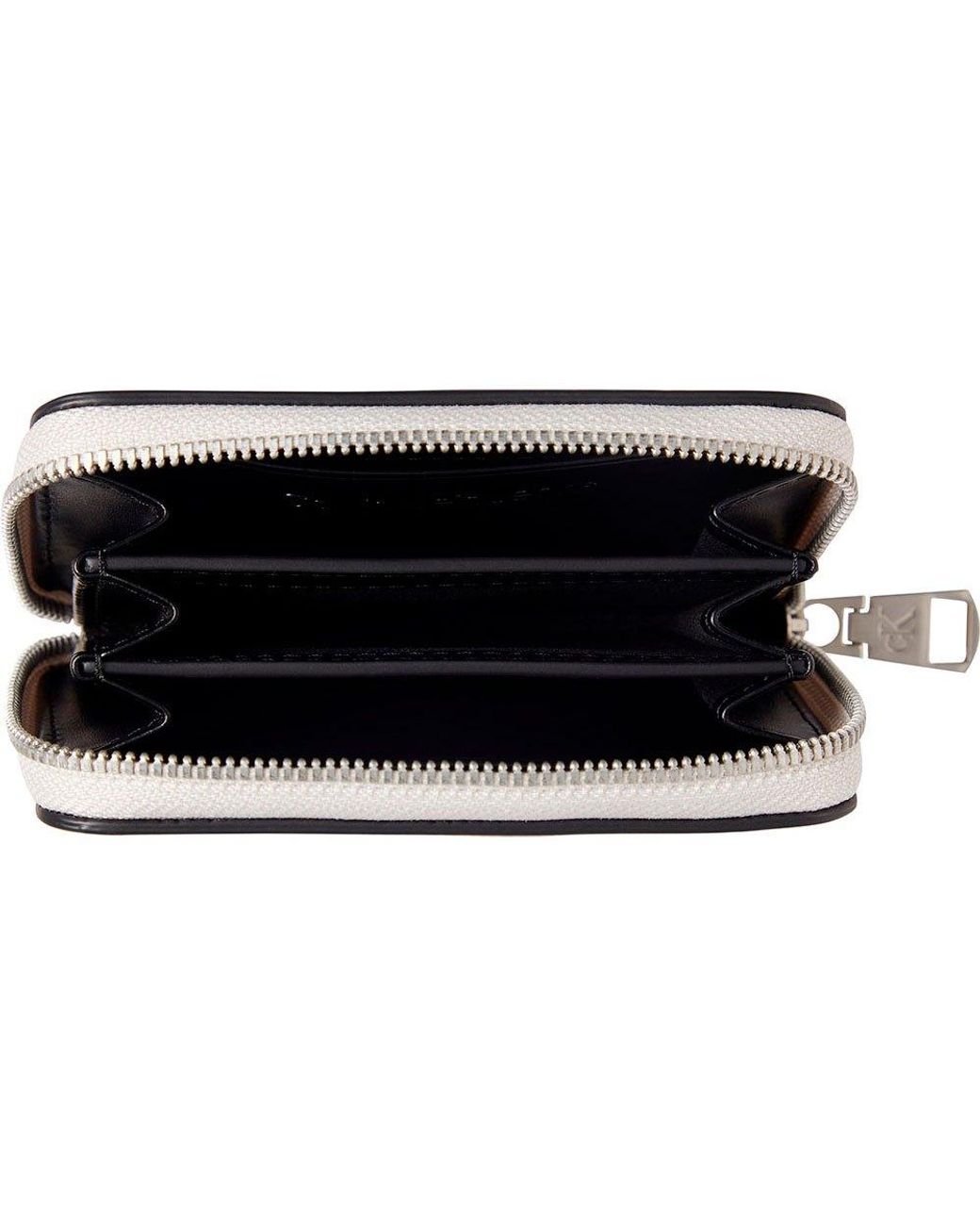 Calvin Klein Saffiano Continental Zip Around Black Wallet Wristlet