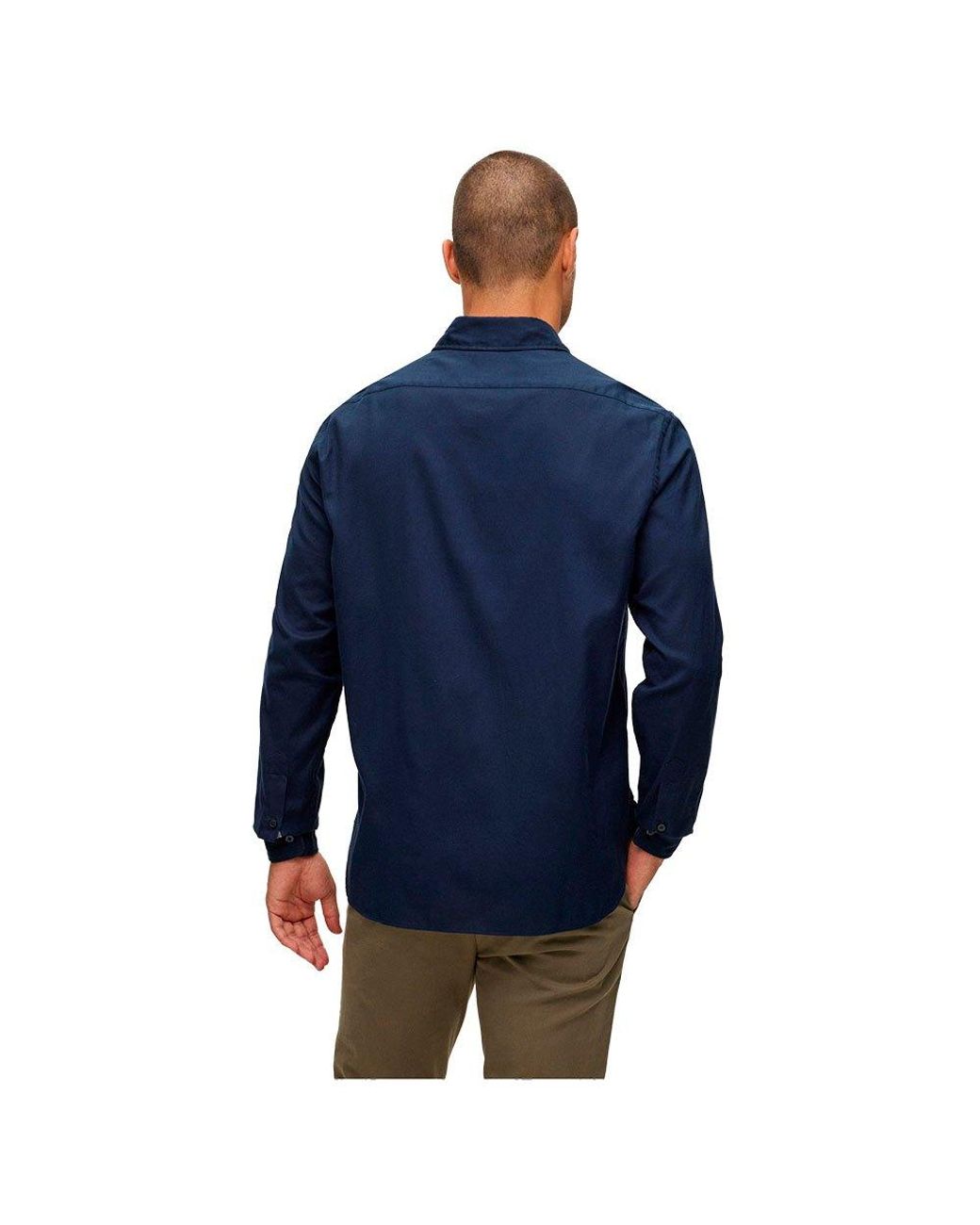 BOSS by HUGO BOSS Cotton Liam Long Sleeve Shirt in Dark Blue (Blue) for Men  | Lyst
