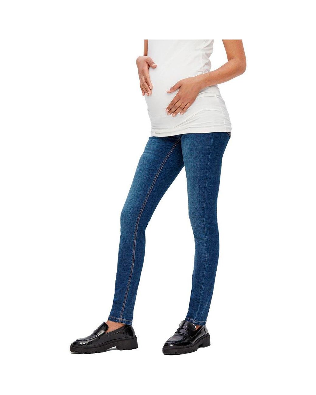 Mama.licious Lola Maternity Slim Fit Jeans in Blue | Lyst