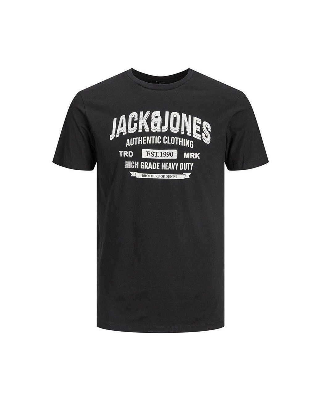Jack & Jones Jeans Short Sleeve O Neck T-shirt in Black for Men | Lyst