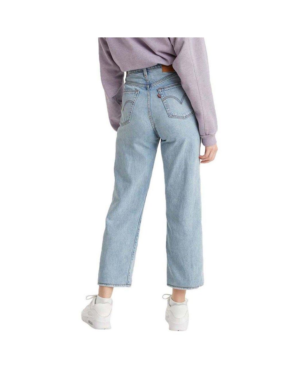Denim Ribcage Straight Ankle Jeans 