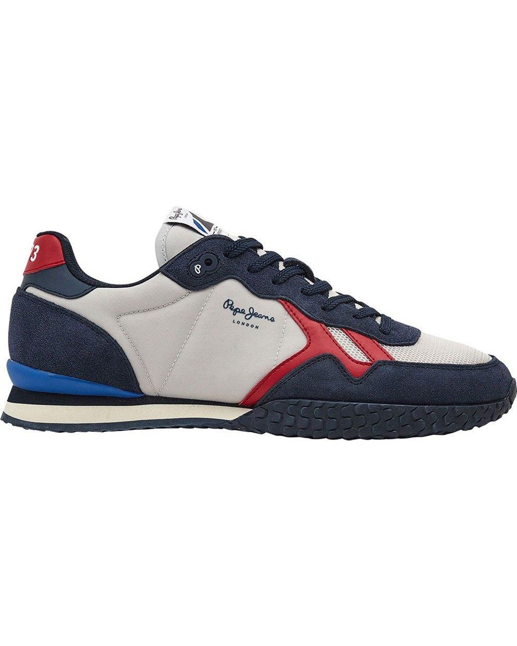 Pepe Jeans Holland Retro Trainers in Blue for Men | Lyst