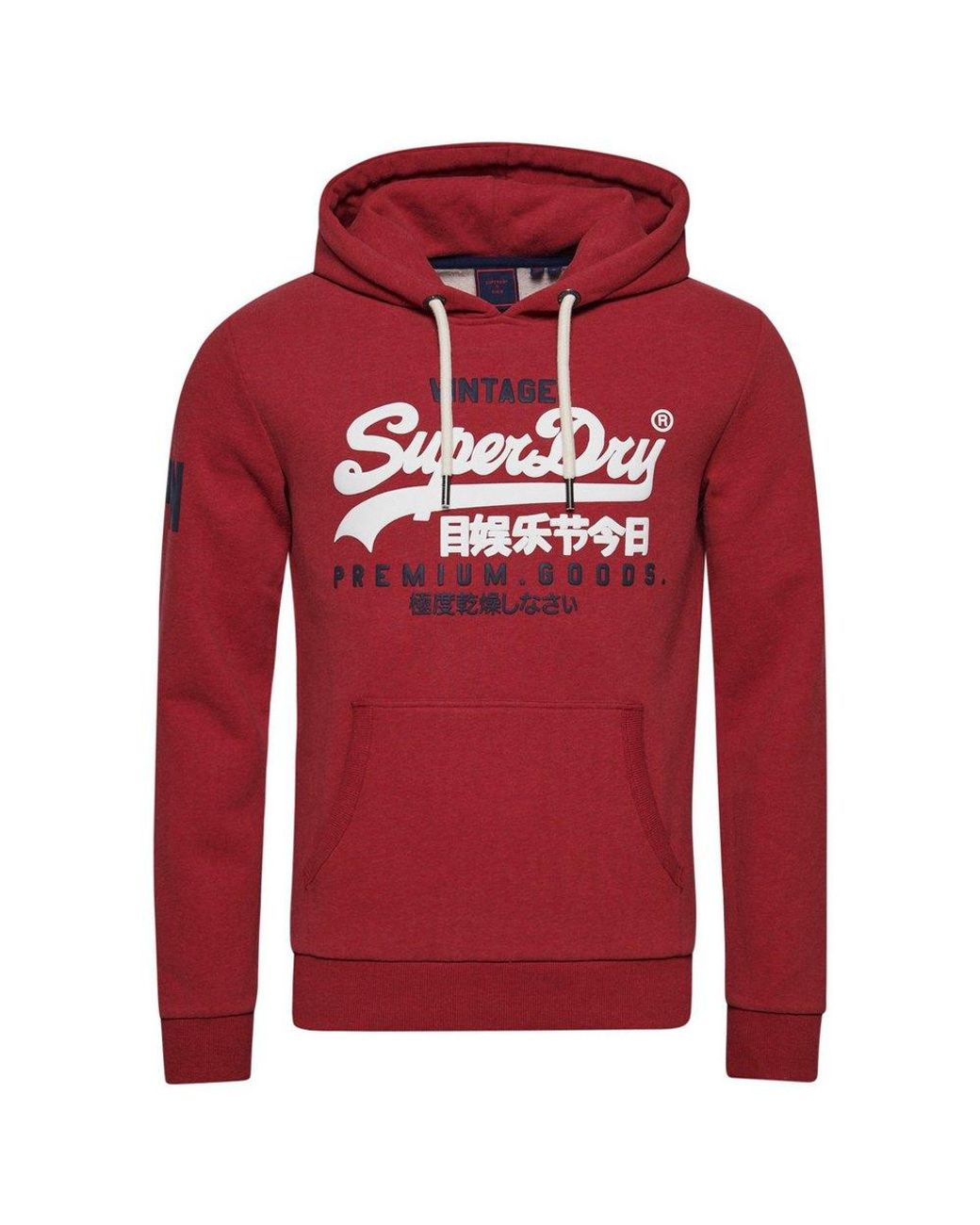 Superdry Hoodie Vintage Logo Emb Zip Track in Red for Men | Lyst