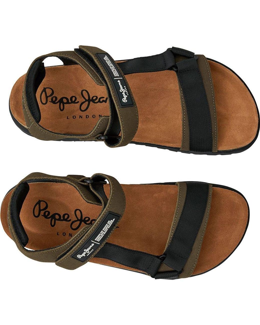 Pepe Jeans Urban Mix Cork Sandals in Black for Men | Lyst