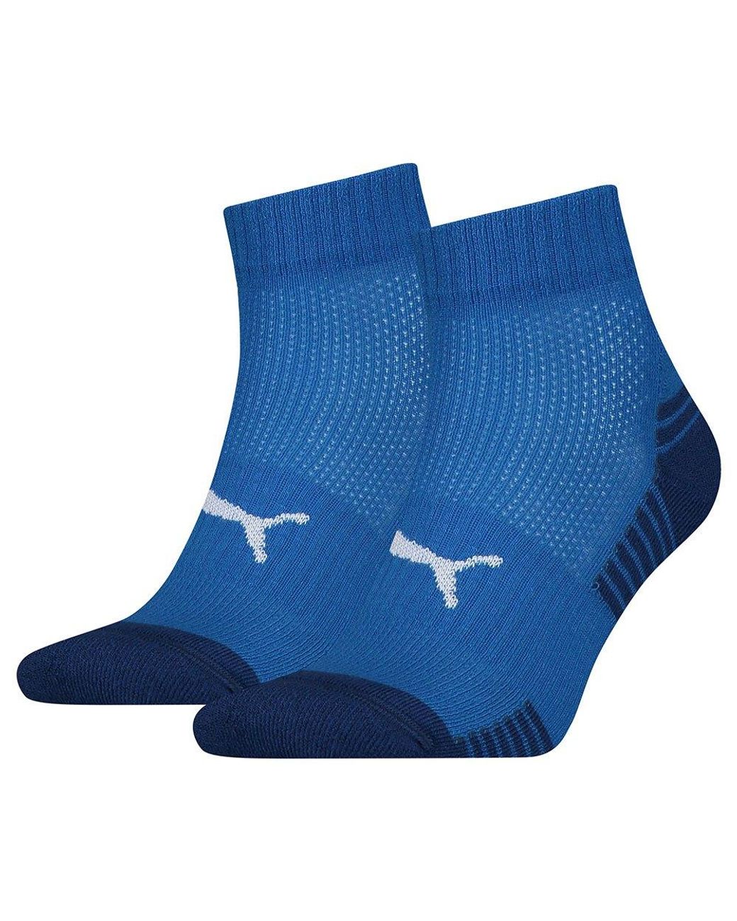 PUMA Sport Cushioned Quarter Socks 2 Pairs in Blue for Men | Lyst