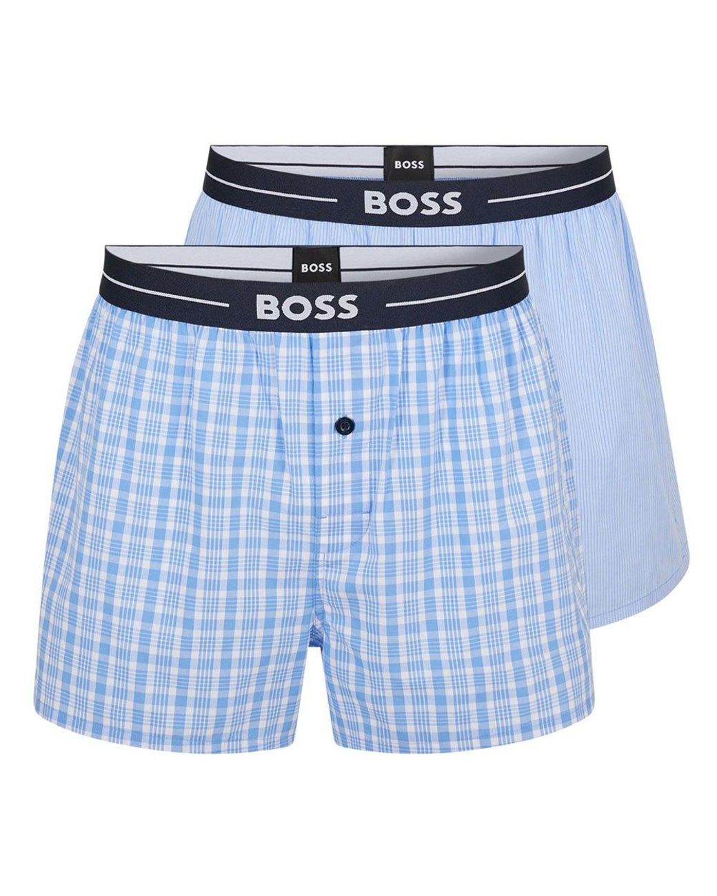 BOSS by HUGO BOSS Cotton Ew Boxer 2 Units in Blue for Men | Lyst