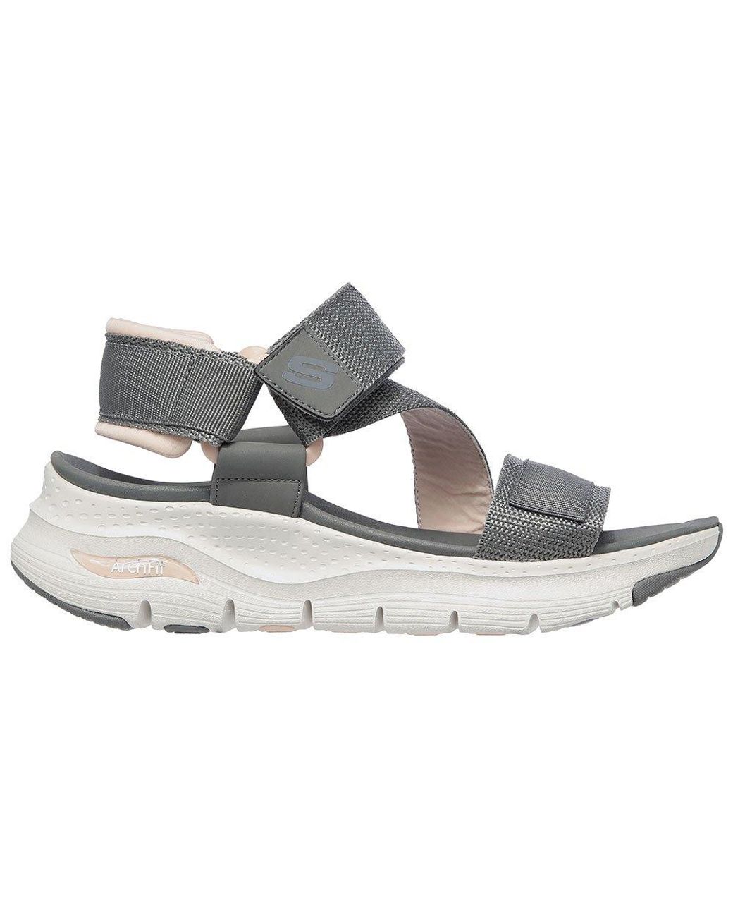 Skechers Arch Fit - Pop Retro Sandals in Gray | Lyst