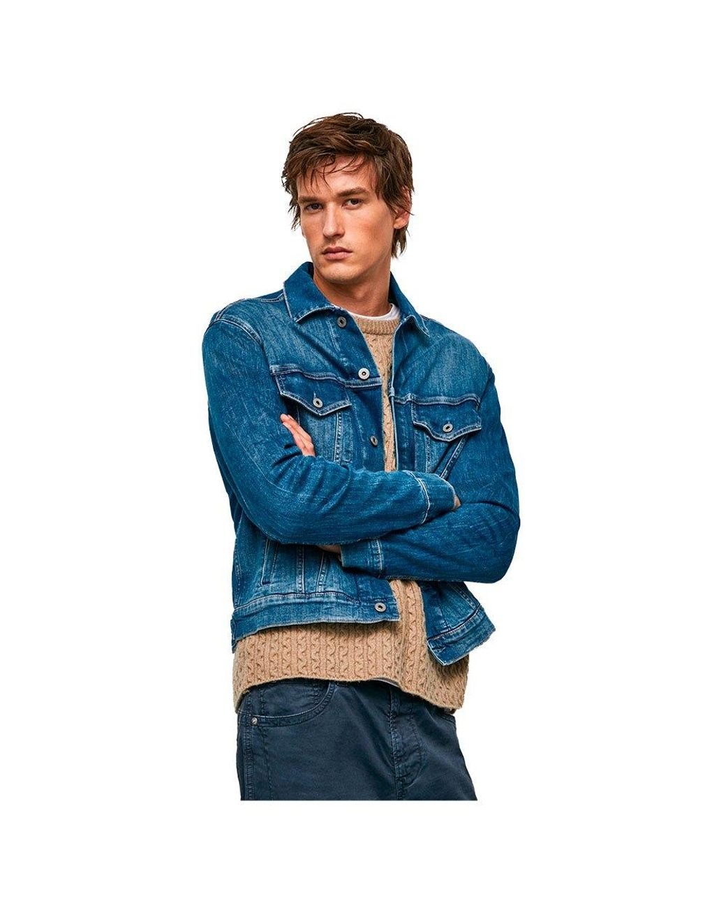 Pepe Jeans Pepe Jean P402465 Pinner Jacket Bue An in Blue for Men | Lyst