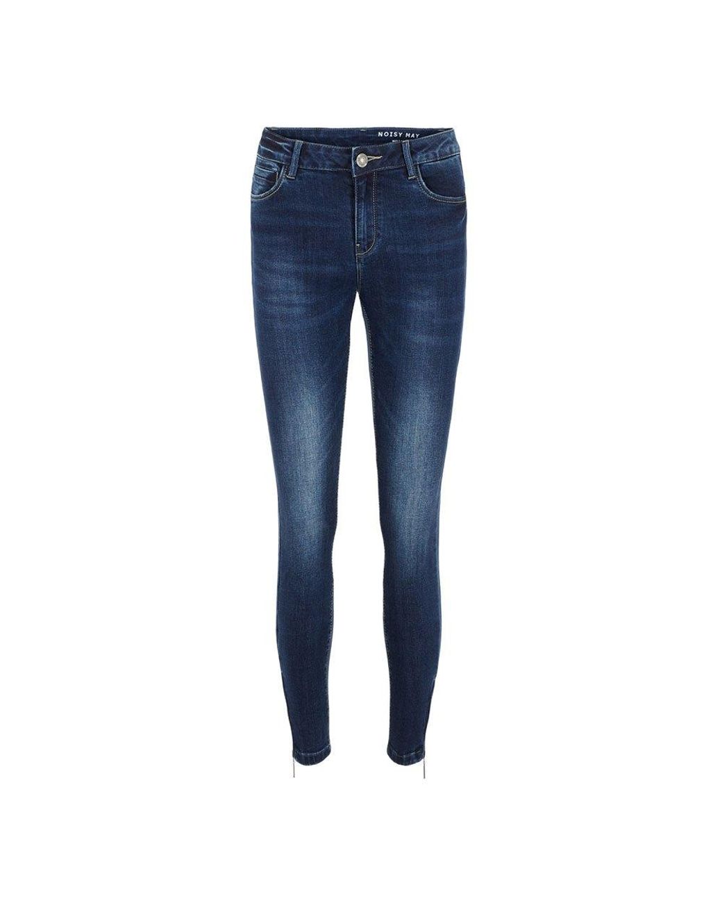 Noisy May Kimmy Normal Waist Ankle Zip Jt060db Jeans in Blue | Lyst