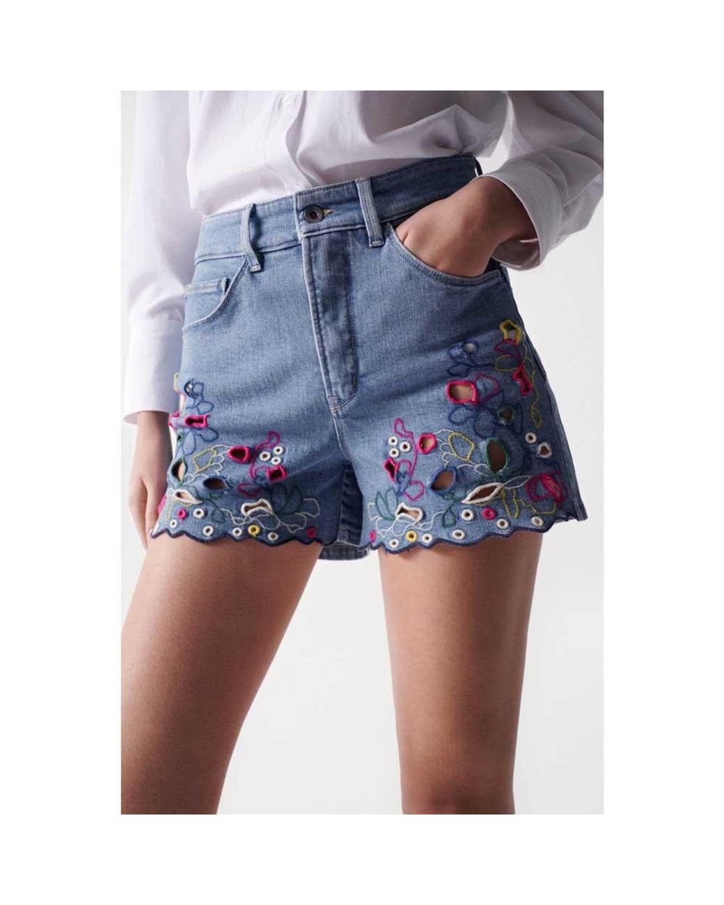 Salsa Jeans Glamour Shorts Woman in Blue | Lyst