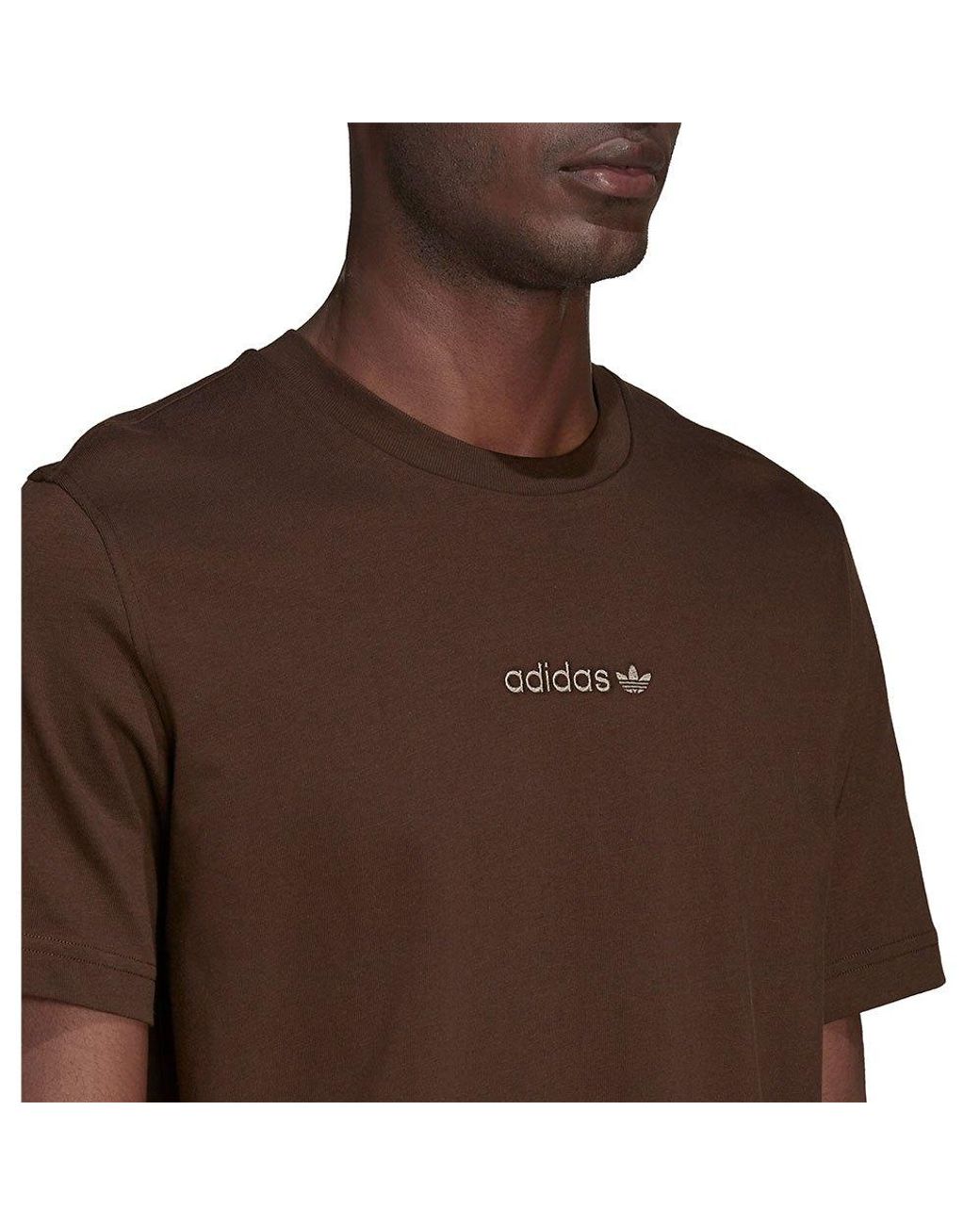 adidas Originals Adida Original Logo Hort Leeve T-hirt in Brown for Men |  Lyst
