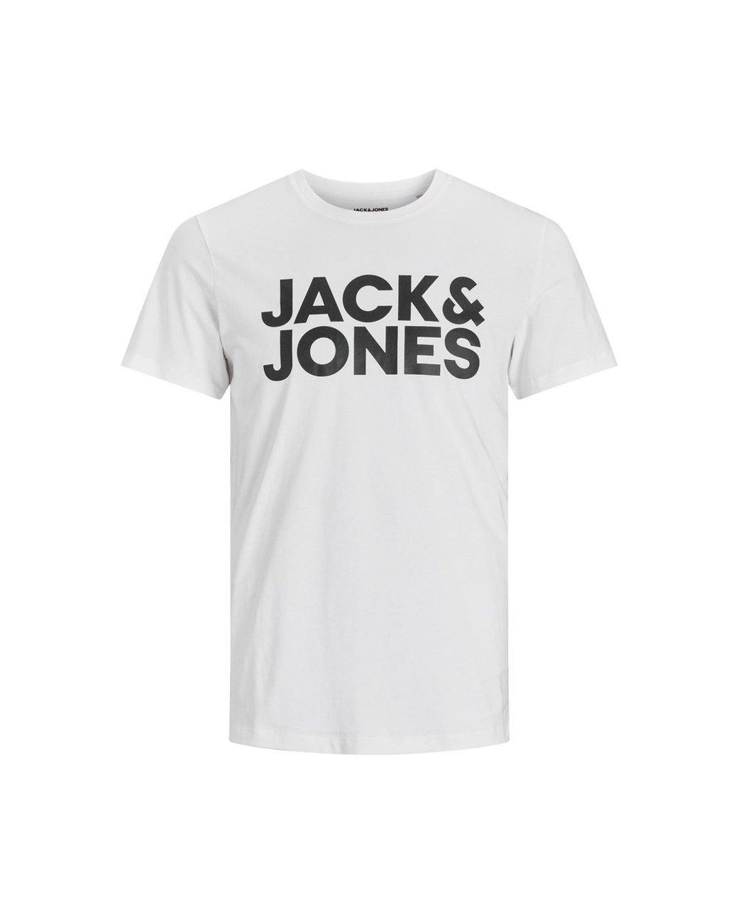 Jack & Jones Large Size Corp Logo T-shirt in White for Men | Lyst