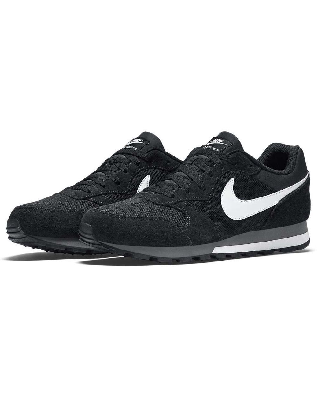 Nike Suede Md Runner 2 Trainers in Black / White (Black) for Men | Lyst