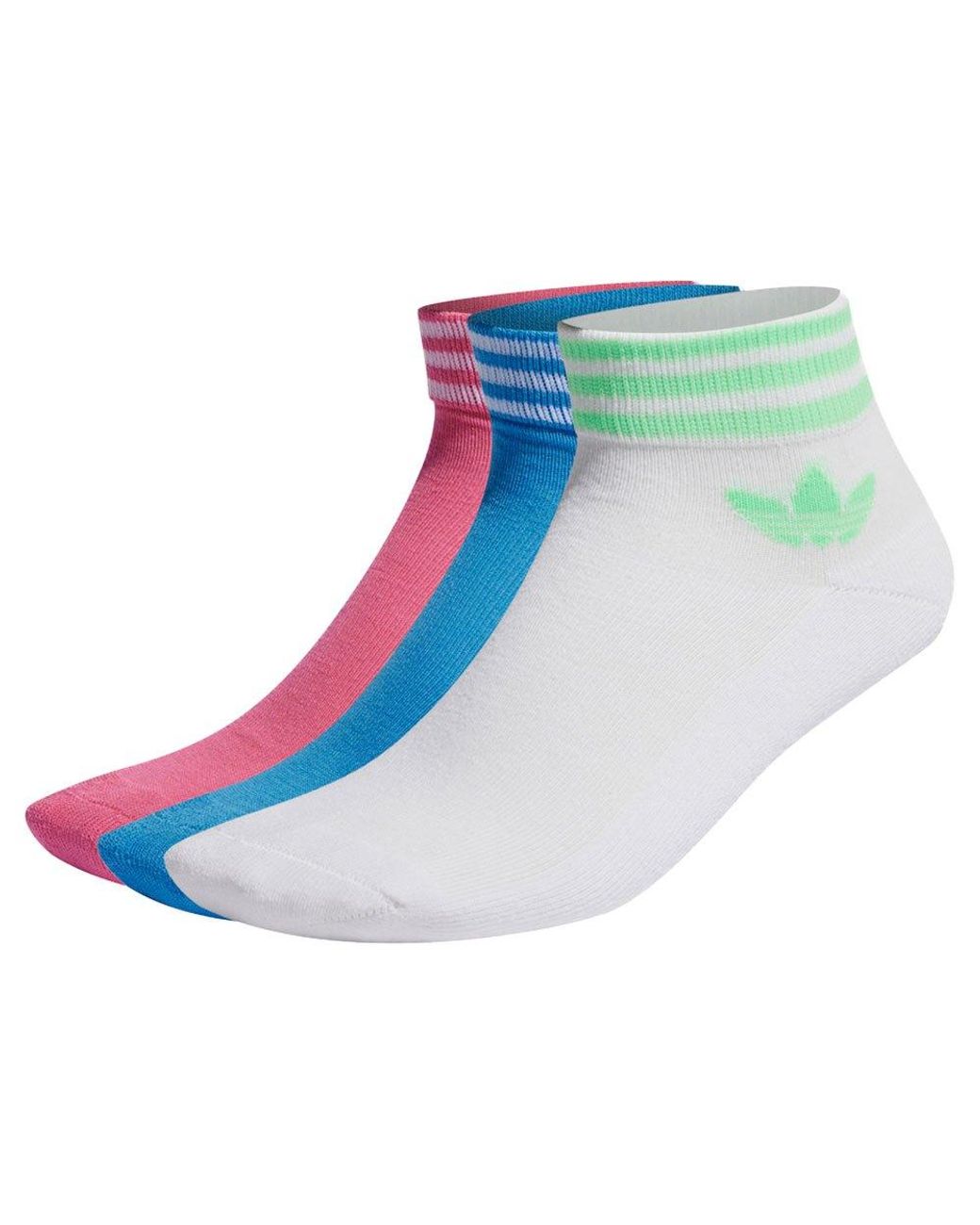 adidas Originals Trefoil Ankle Socks 3 Pairs in Blue for Men | Lyst