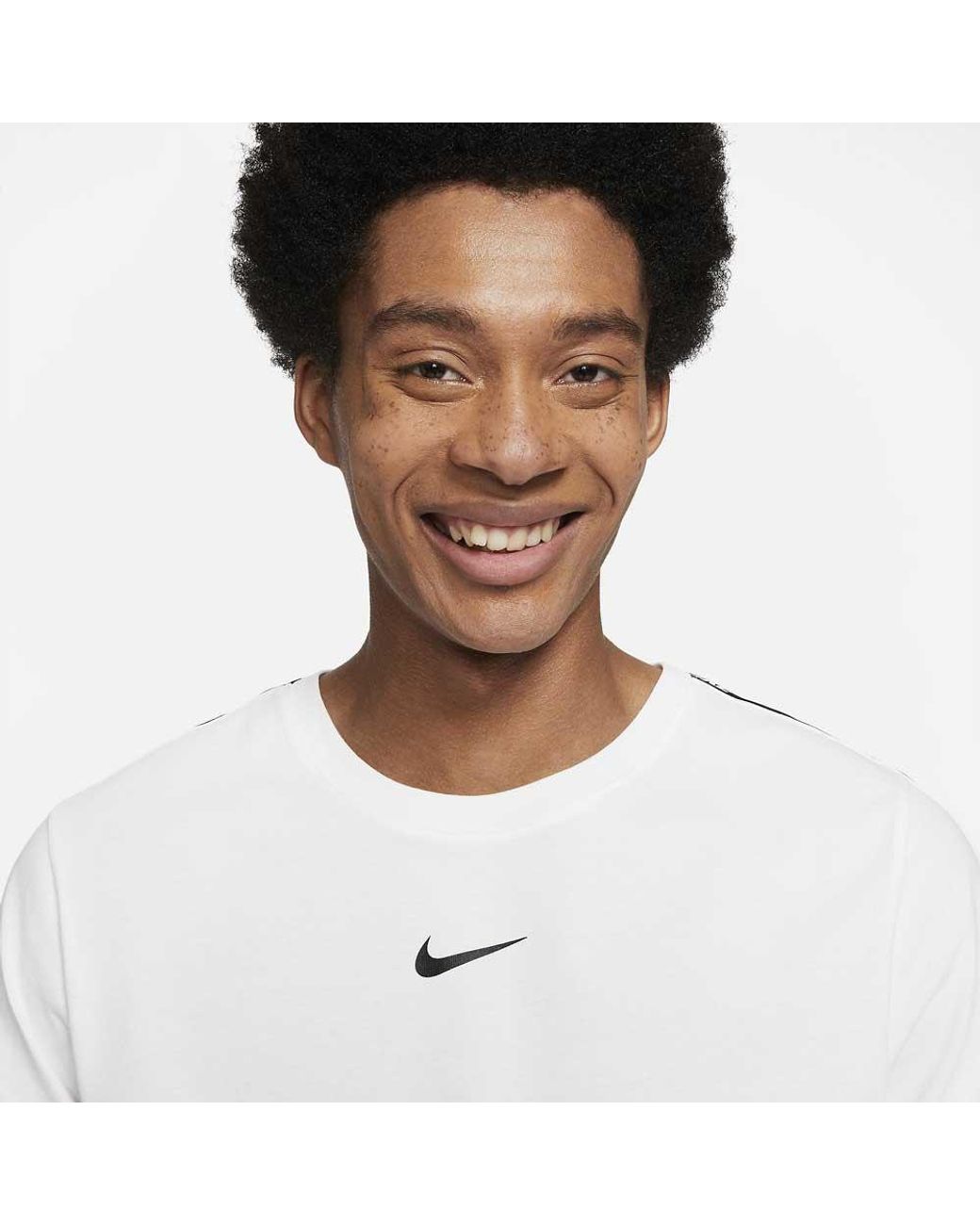 Nike Cotton Sportswear Repeat Dd4497 Short Sleeve T-shirt in White / Black  (White) for Men - Lyst
