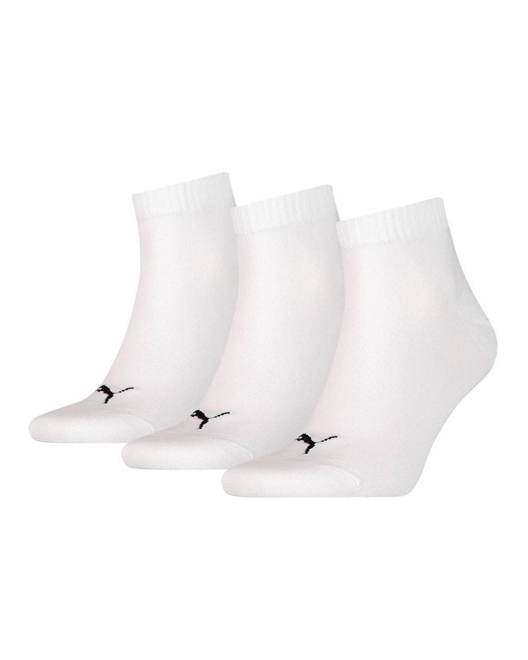 PUMA Quarter Plain Socks 3 Pairs in White for Men | Lyst