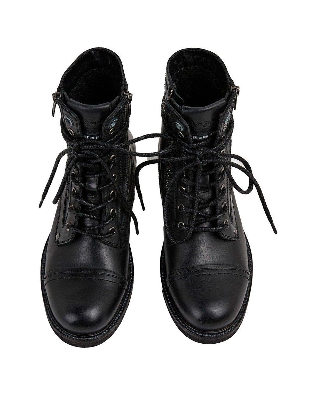Pepe Jeans Melting Combat Warm Boots in Black | Lyst