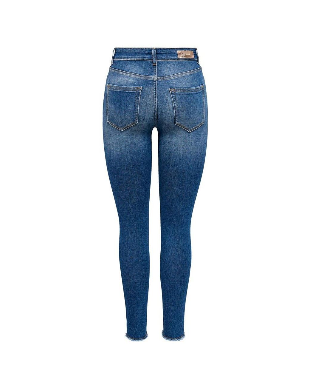 ONLY Blush Id Skinny Ankle Raw Jeans in Blue | Lyst