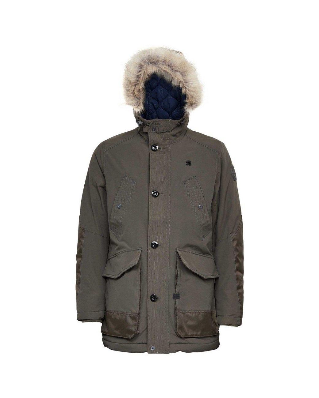 G-Star RAW Vodan Padded Faux Fur Coat for Men | Lyst