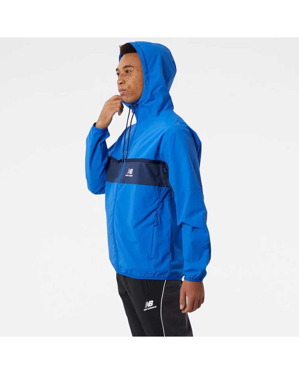 New Balance Athletic Enhance Legacie Windbreaker Jacket in Blue for Men |  Lyst