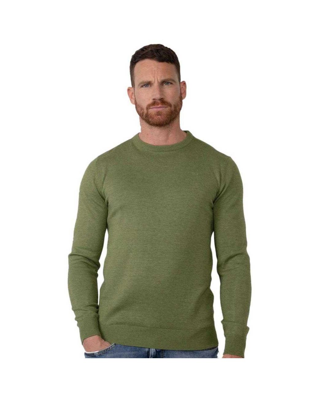 Petrol Industries Basic Round Neck Sweater in Green for Men | Lyst