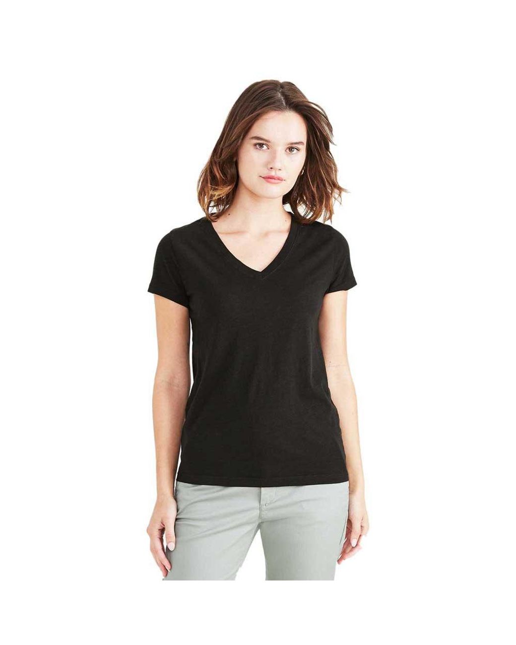 Dockers Vneck Short Sleeve T-shirt in Black | Lyst