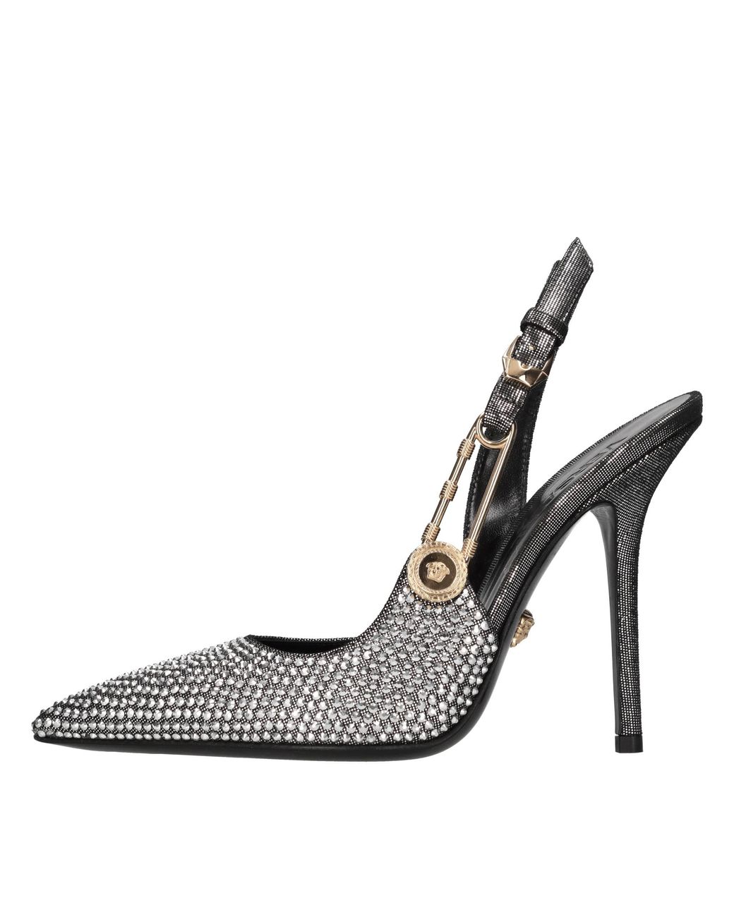 Versace Gray Schuhe Mit Silber Absatz