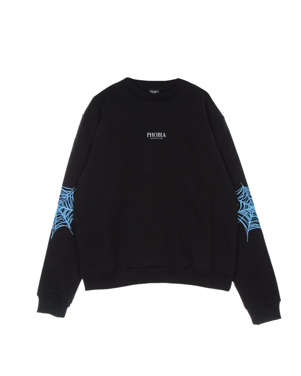 Phobia Hellblaues Rundhals-Sweatshirt Mit Spinnennetz-Print Fur Herren, Schwarz/Hellblau in Black für Herren