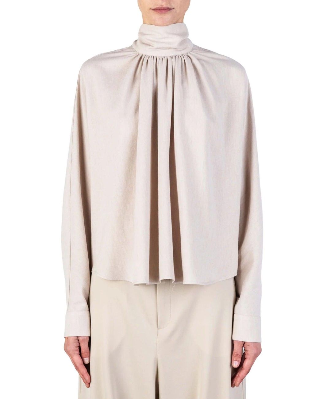 Blusa Con Collo Alto Alysi de color Natural