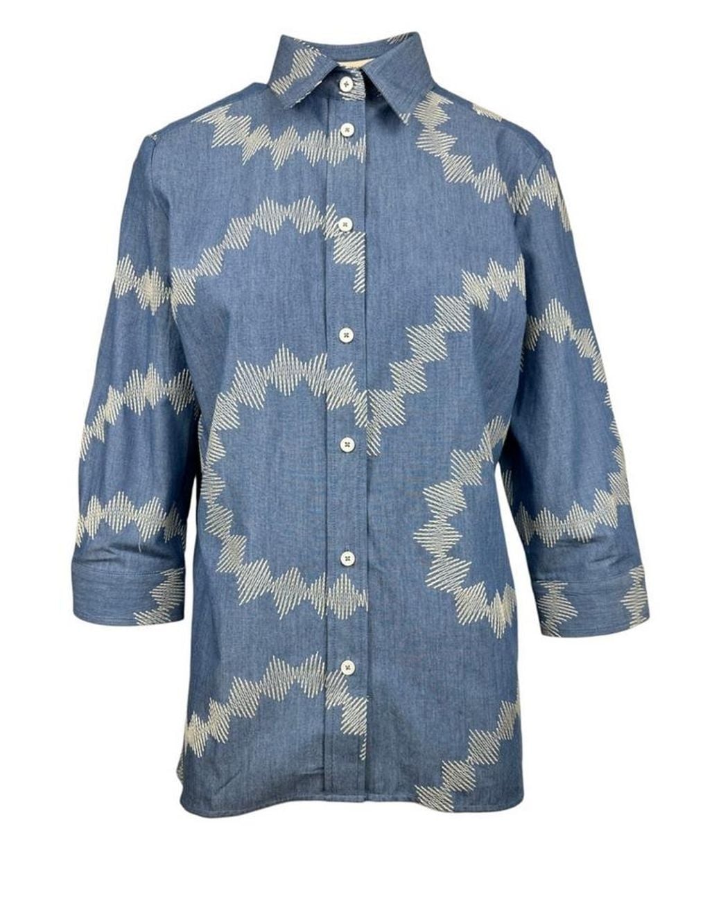 Camicettasnob Overhemden Denim Medium in het Blue