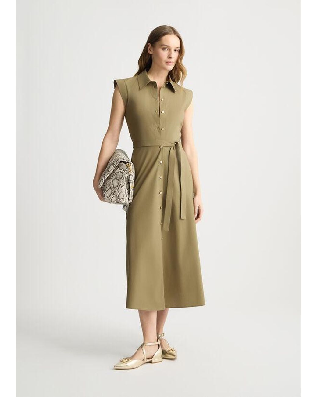 ワンピース LIU JO COTTON DRESS Crochet long dress colour ecru | Liu Jo