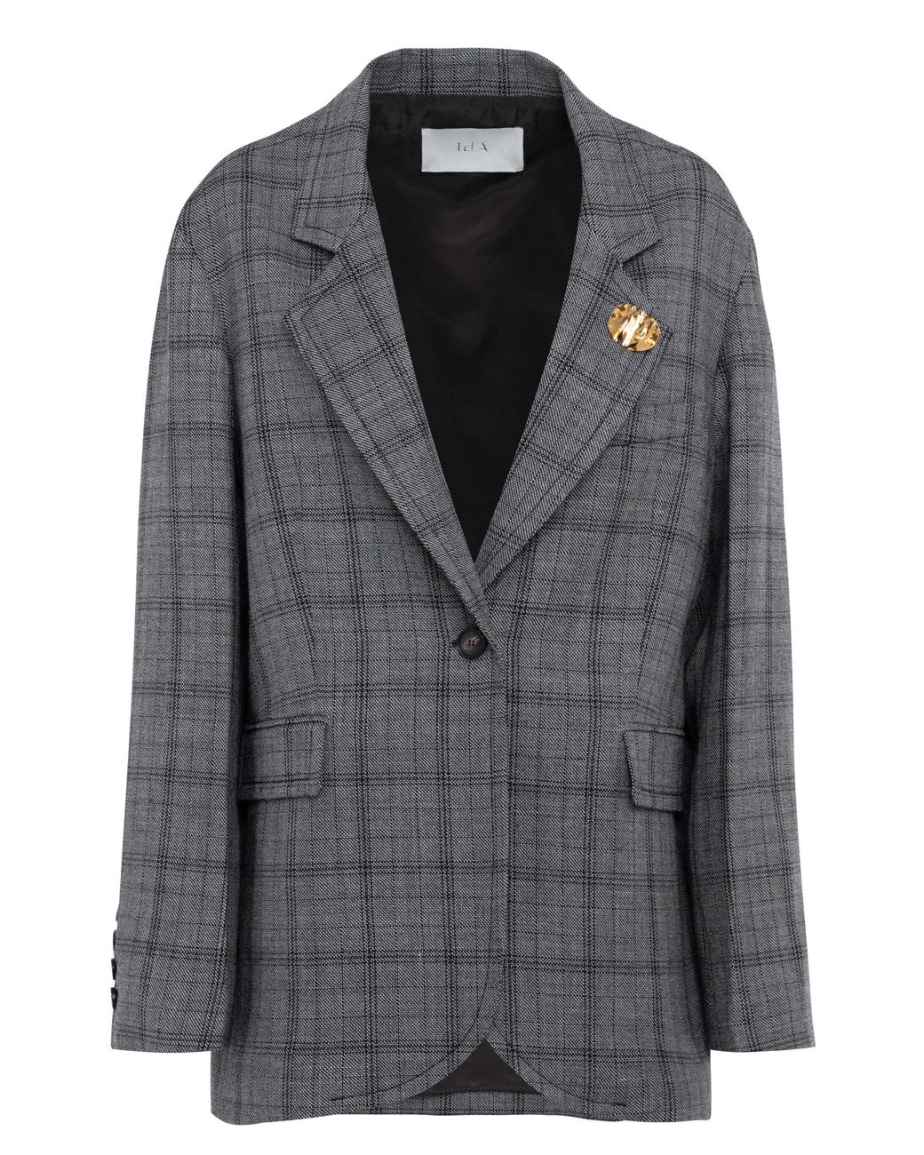 Tela Black Single-Breasted Blazer