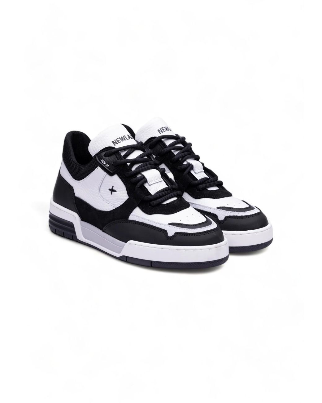 Baskets En Cuir Blanc Et Daim Noir Nl12/K03 Newlab pour homme en coloris Black