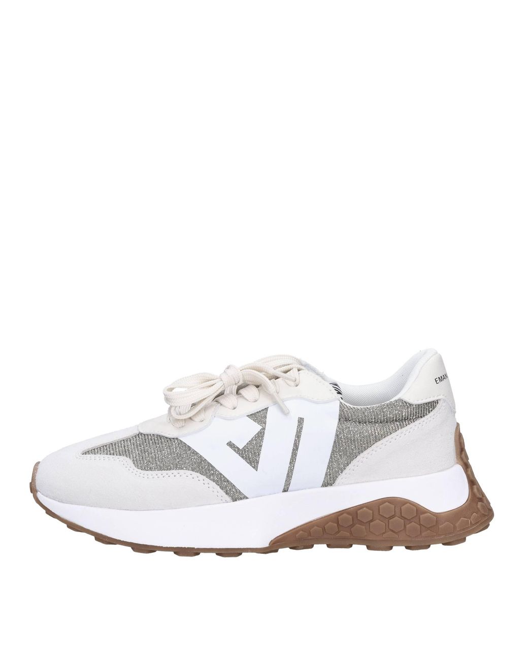 Emanuélle Vee White Sneakers Silber