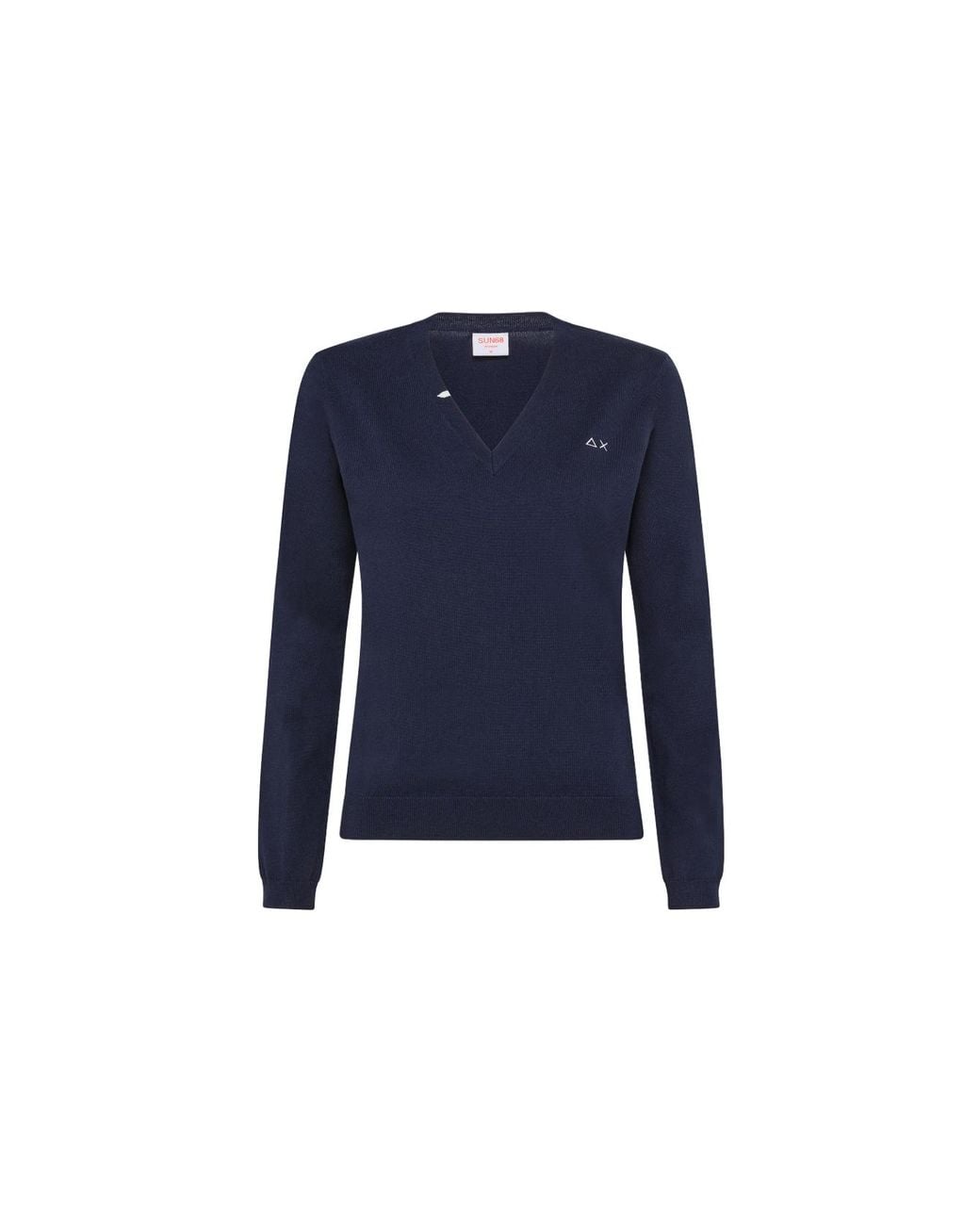 Sun 68 Blue V Neck Solid/S K30201