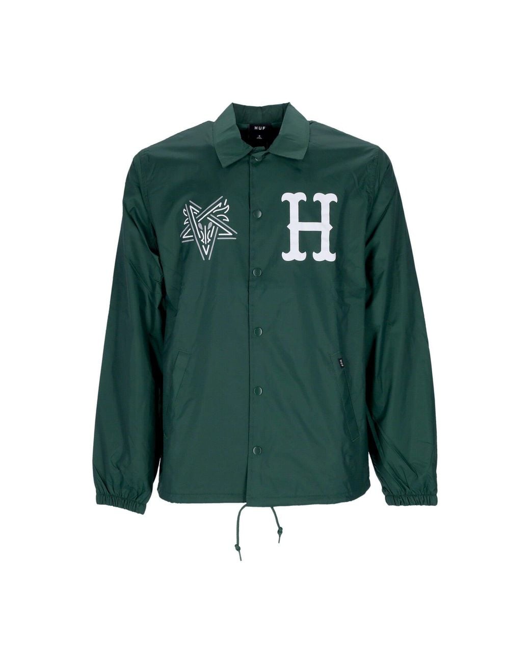 Huf Green Coach Jacket Split Coaches Jacket X Thrasher Forest for men