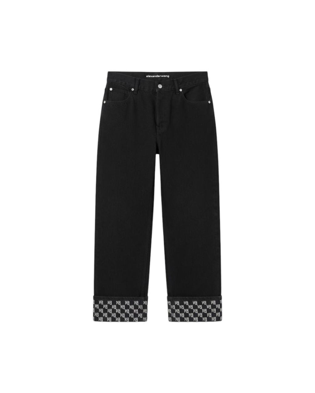 Alexander Wang Black Pantaloni Donna Crystal Cuff Stacked for men