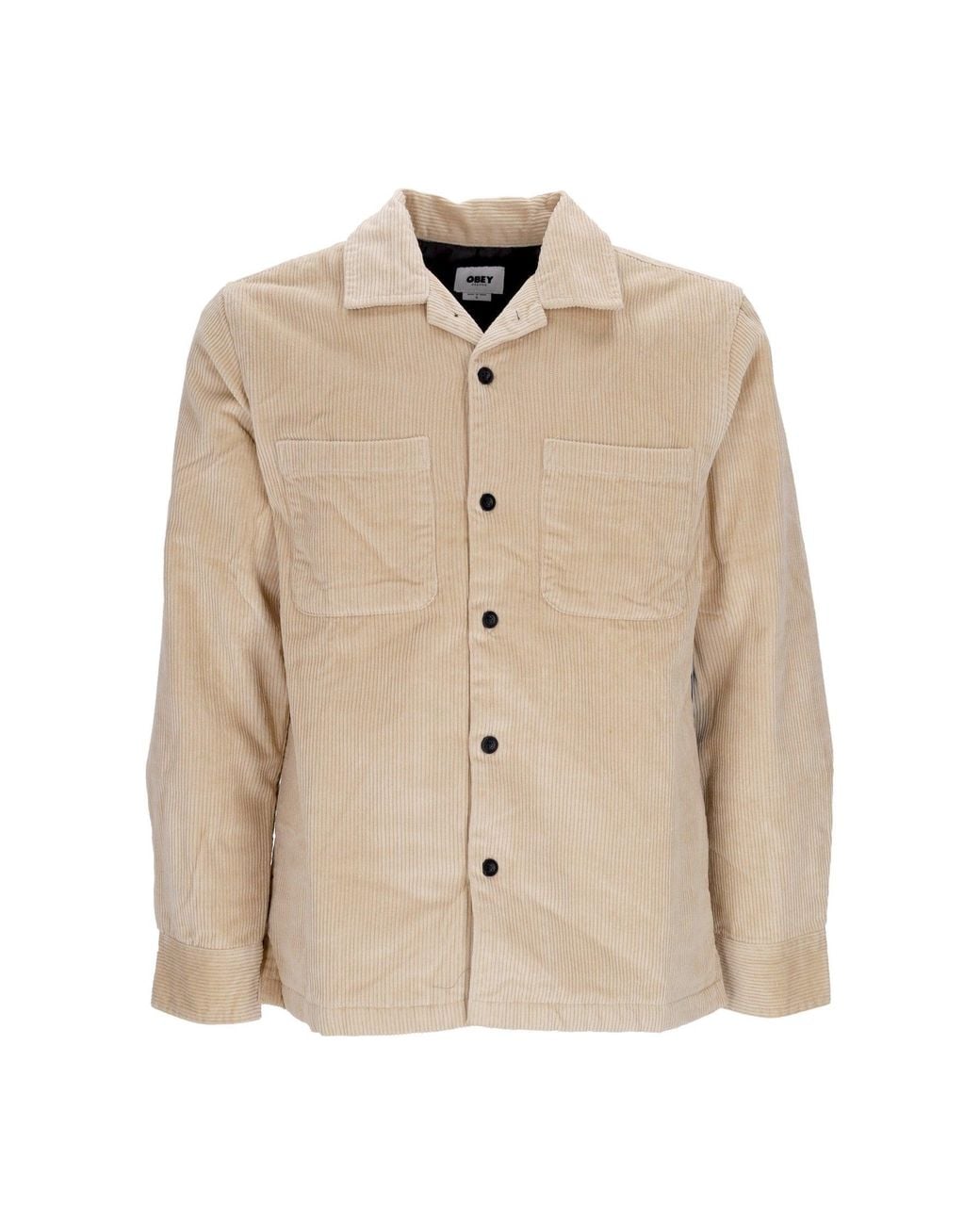 Obey Natural Simon Shirt Jacket Padded Shirt for men