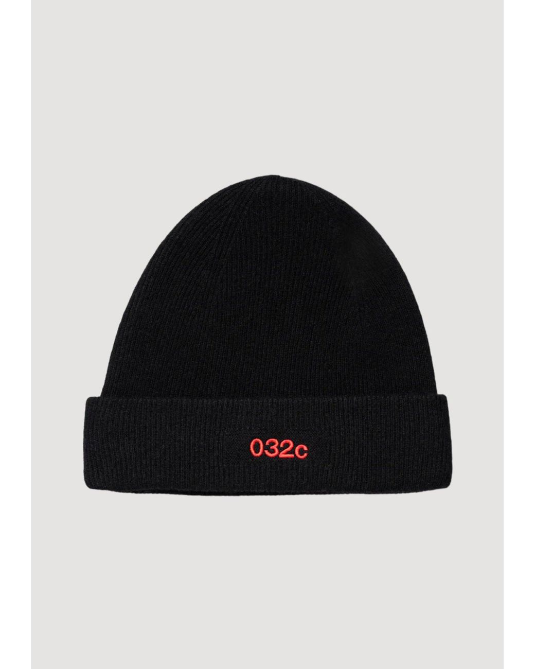 032c Black Logo Cashmere Blend Beanie for men