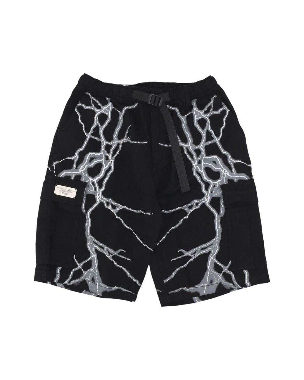 Phobia Black Lateral Lightning Cargo Shorts for men