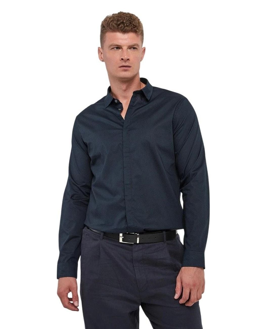 ARMANI EXCHANGE Blue Shirts for men