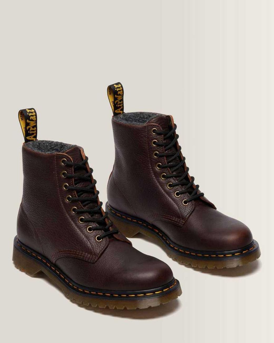 Dr. Martens Brown 1460 Fleece Lined Grizzly Leather Boots for men