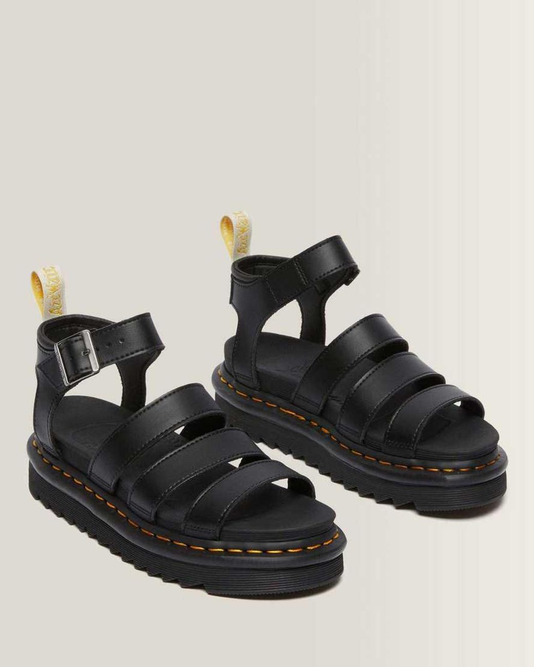 Dr. Martens Black Blaire Felix Rub Off Vegan Strap Sandals