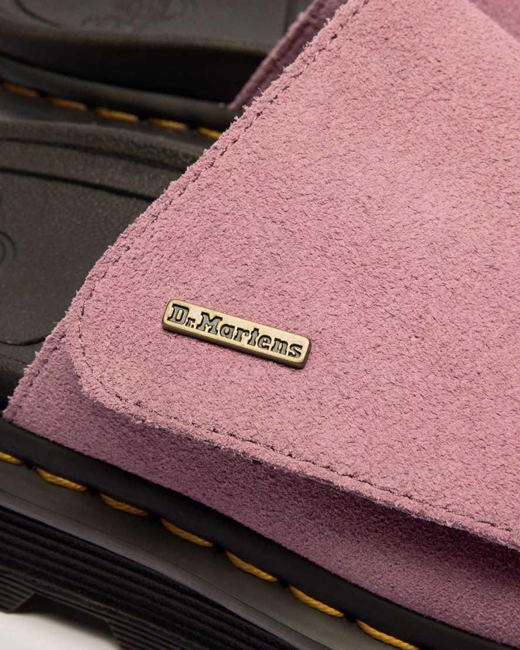 Dr. Martens Pink Zebzag Suede Platform Slides