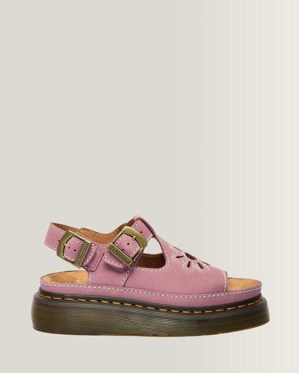 Dr. Martens Pink Dunnet Flower Nubuck Platform Sandals