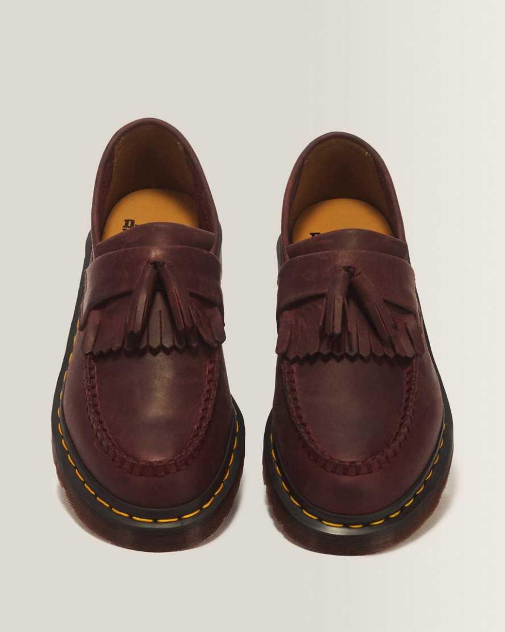 Dr. Martens Brown Adrian Crazy Horse Leather Tassel Loafers for men